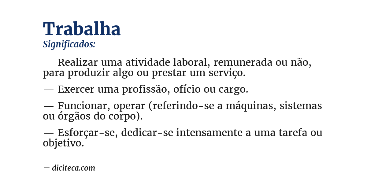 Significado de trabalha