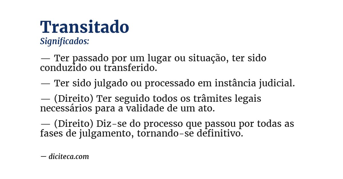 Significado de transitado