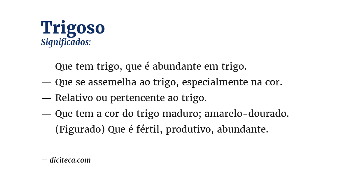 Significado de trigoso