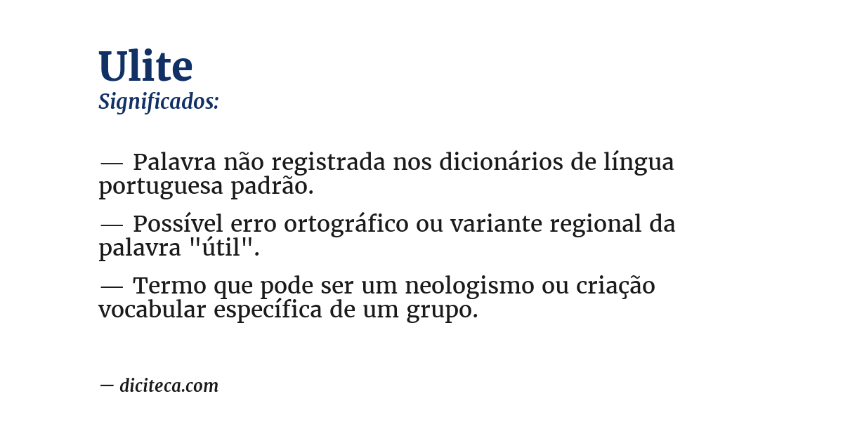 Significado de ulite
