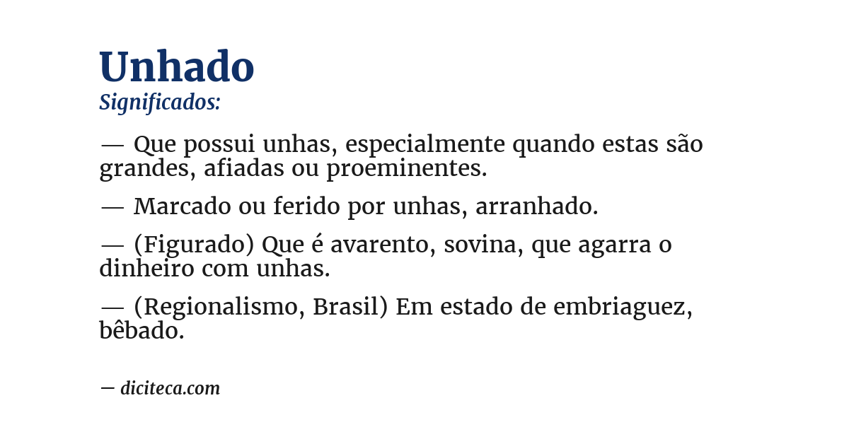 Significado de unhado