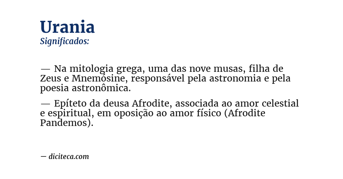 Significado de urania