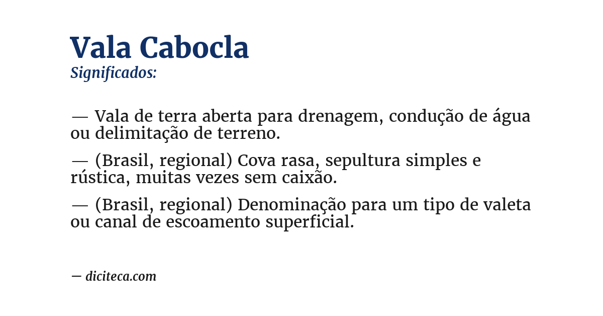 Significado de vala cabocla