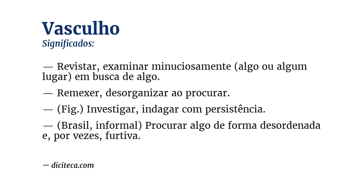 Significado de vasculho