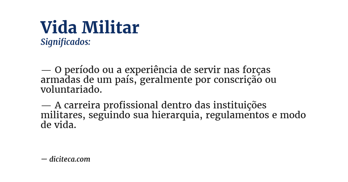 Significado de vida militar