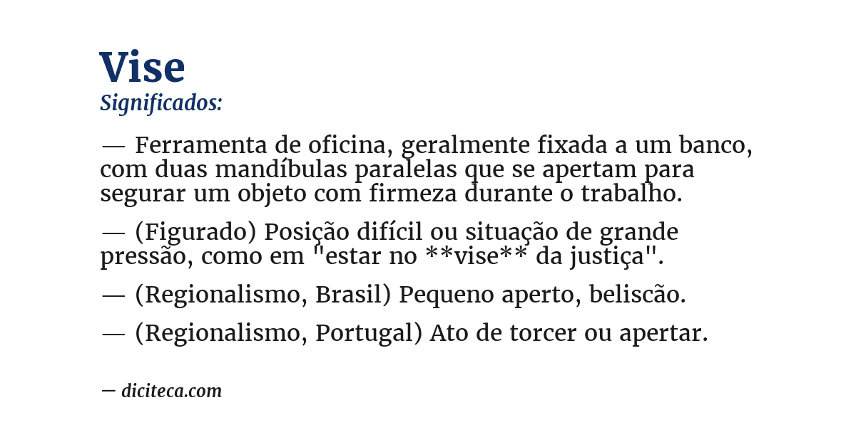Significado de vise