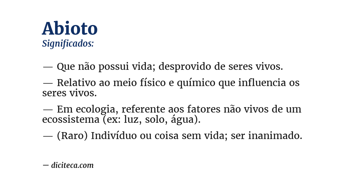 Significado de abioto