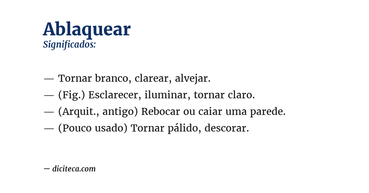 Significado de ablaquear