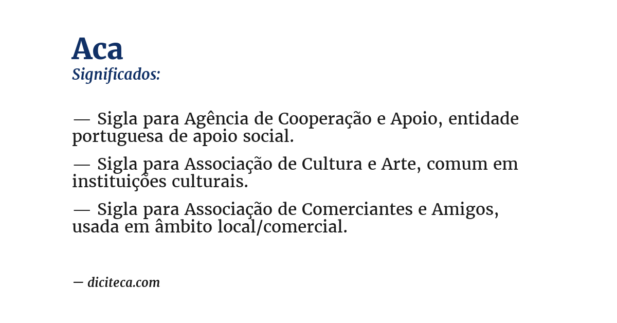 Significado de aca