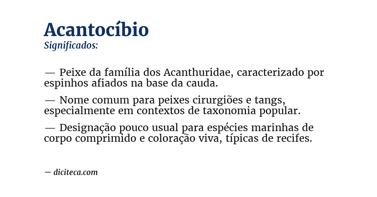 Significado de acantocíbio