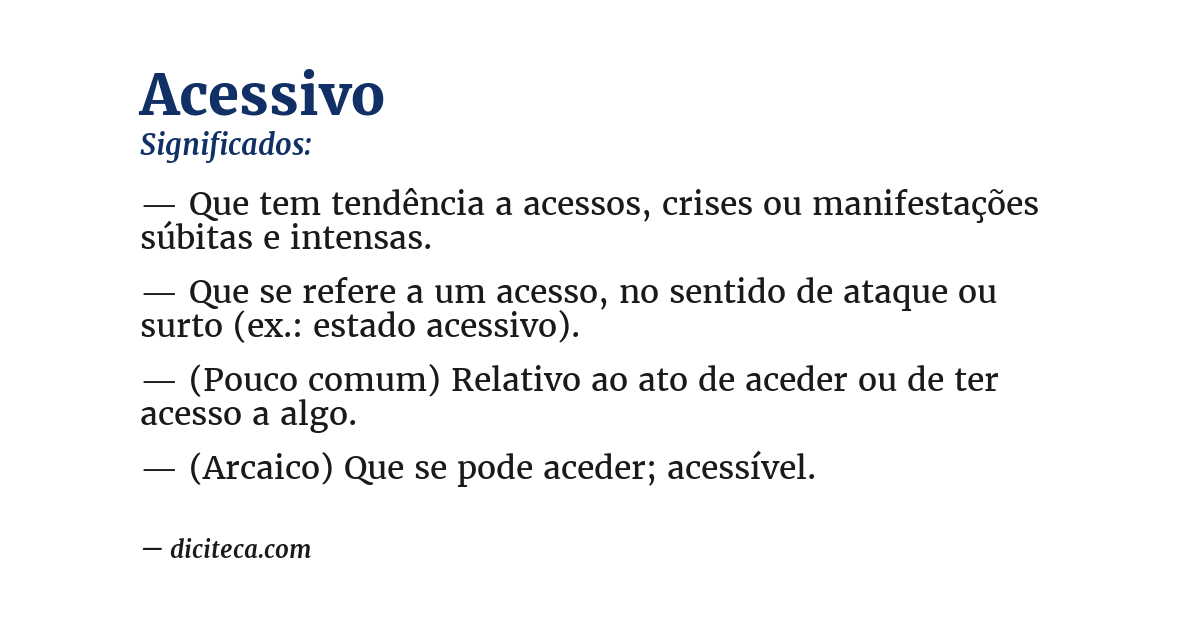 Significado de acessivo