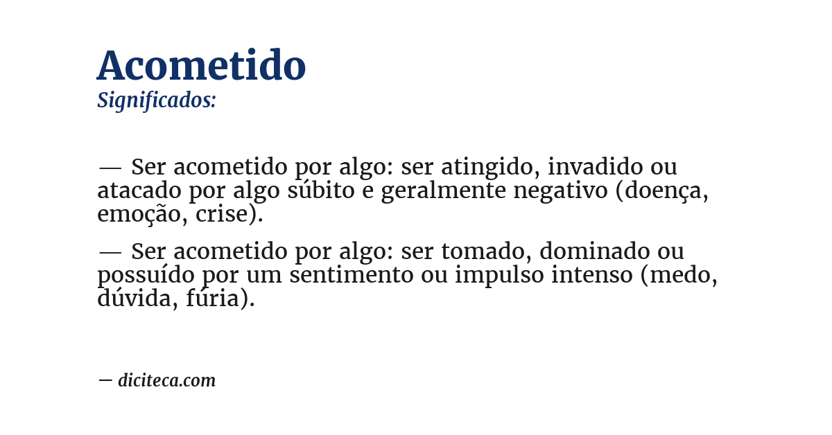 Significado de acometido
