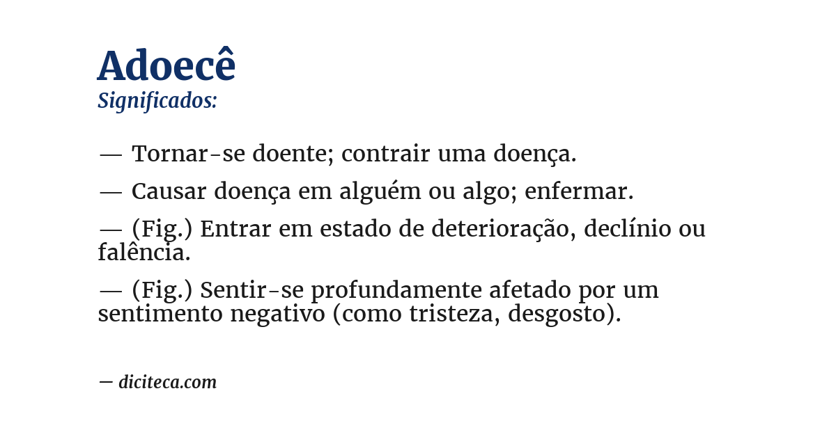 Significado de adoecê
