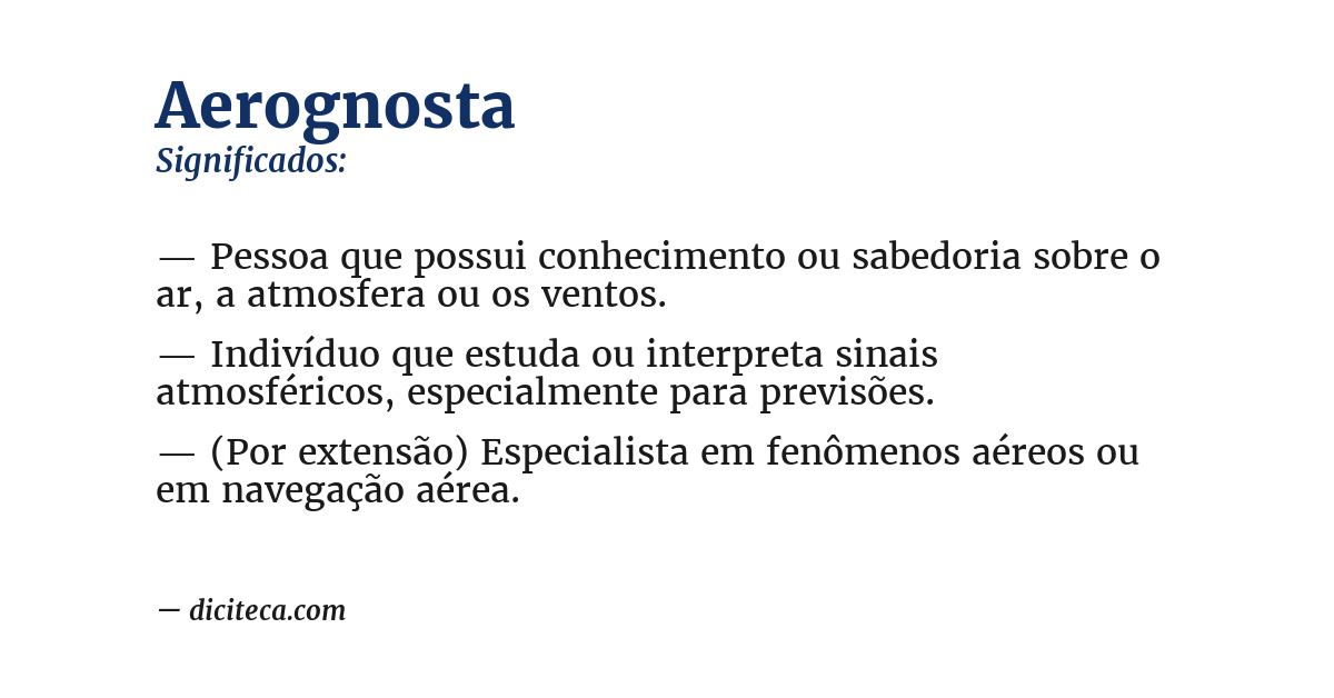 Significado de aerognosta