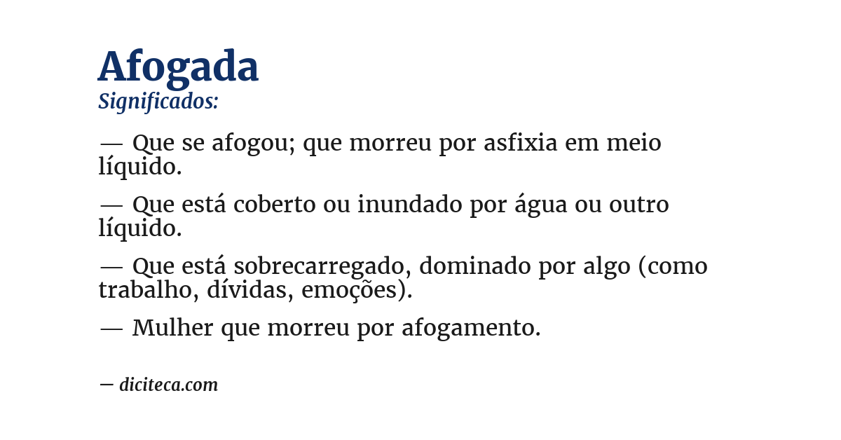 Significado de afogada