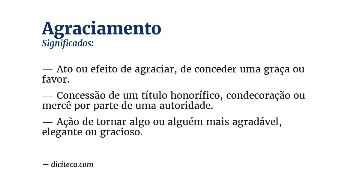 Significado de agraciamento
