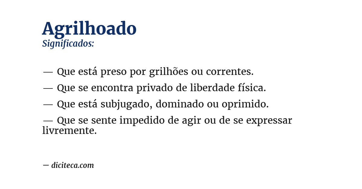 Significado de agrilhoado