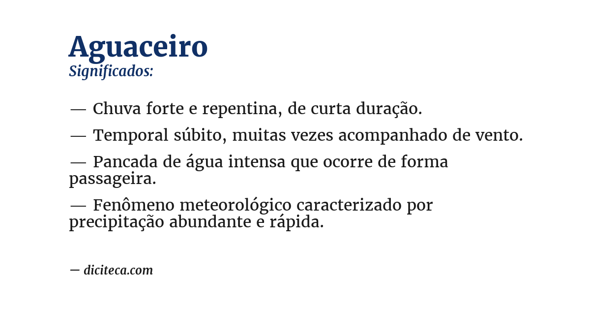 Significado de aguaceiro