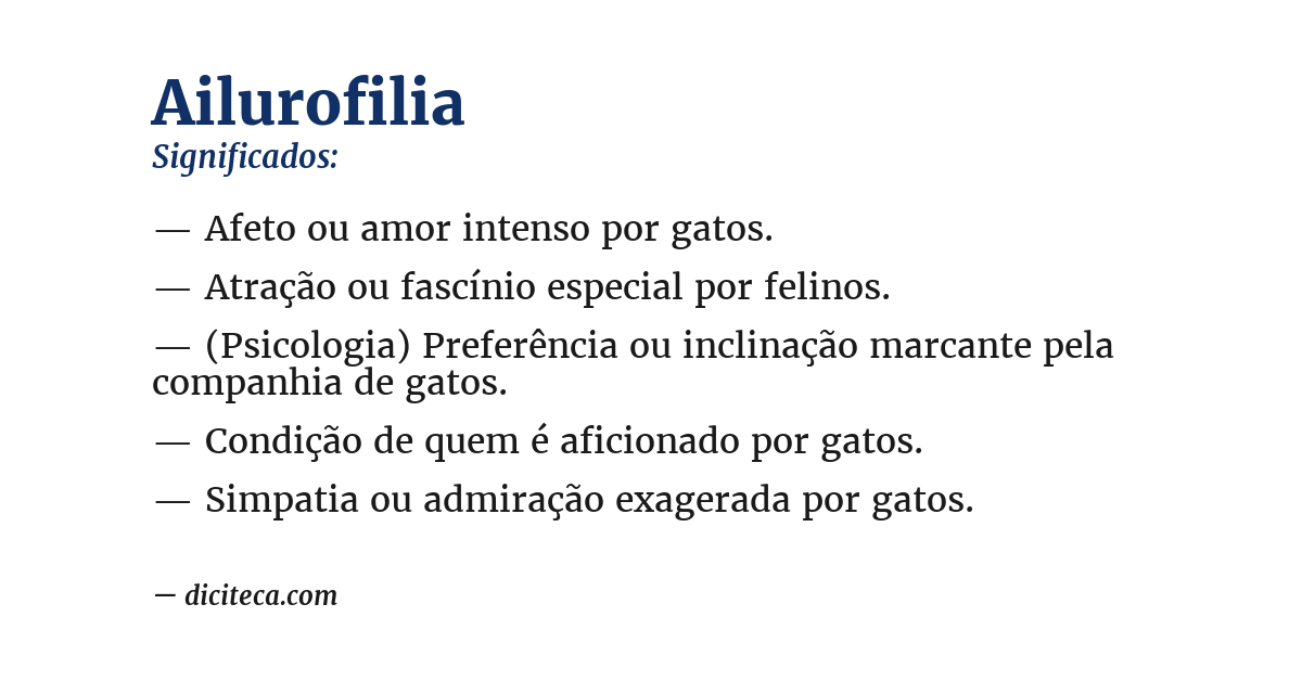 Significado de ailurofilia