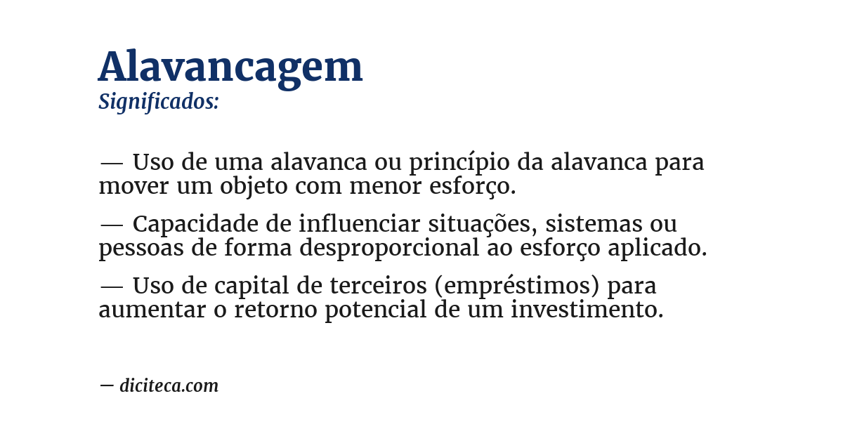 Significado de alavancagem