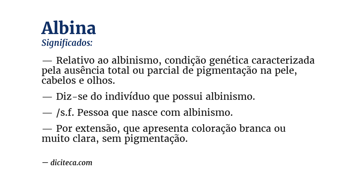 Significado de albina