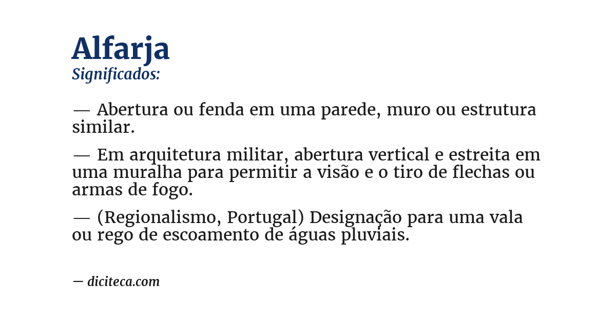 Significado de alfarja