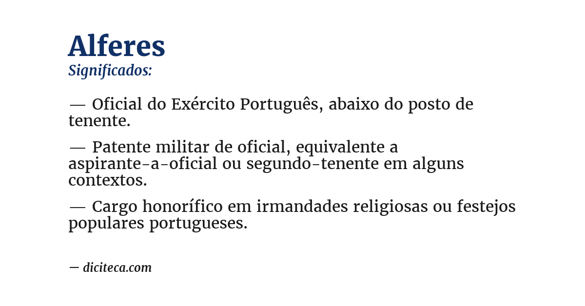Significado de alferes