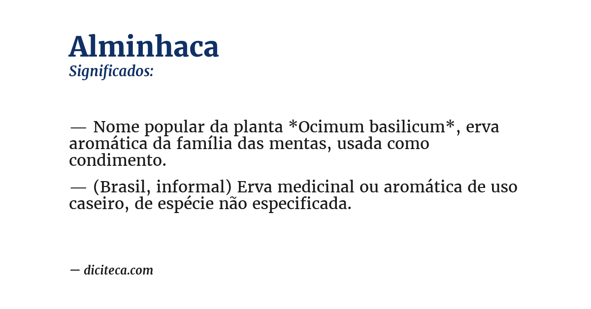 Significado de alminhaca
