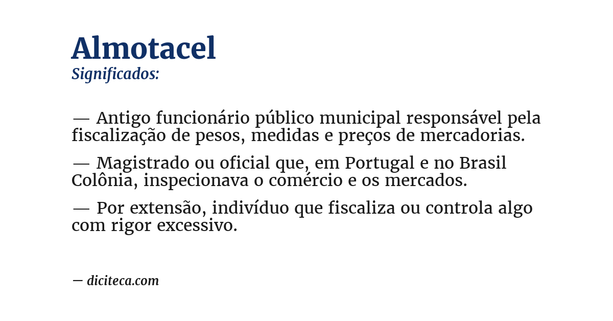 Significado de almotacel