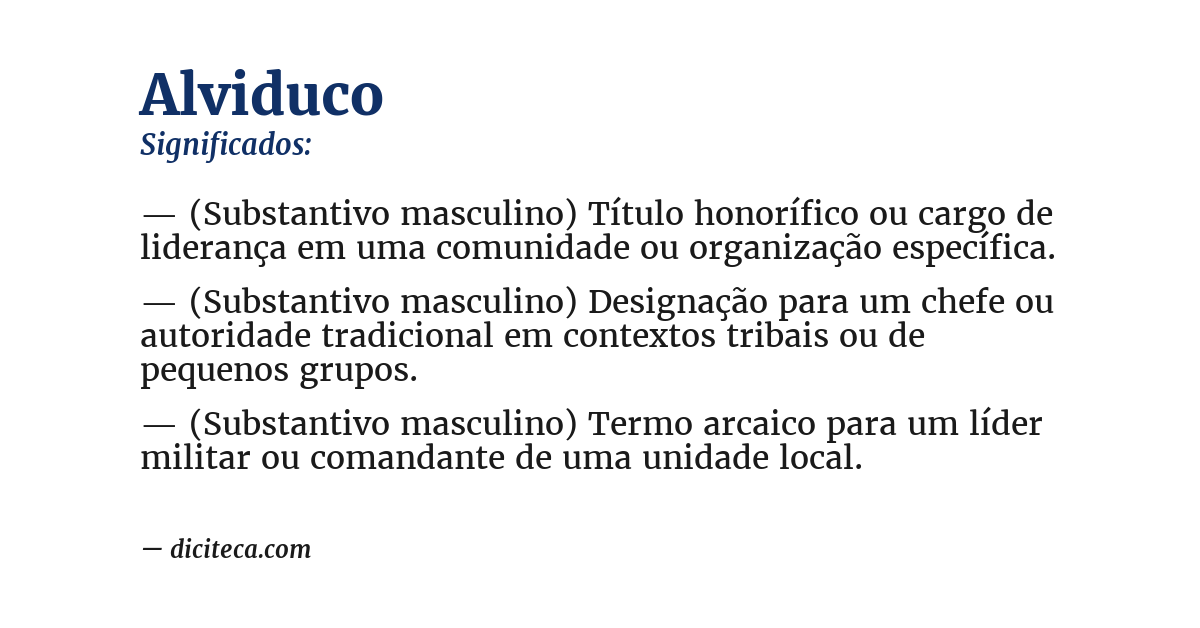 Significado de alviduco