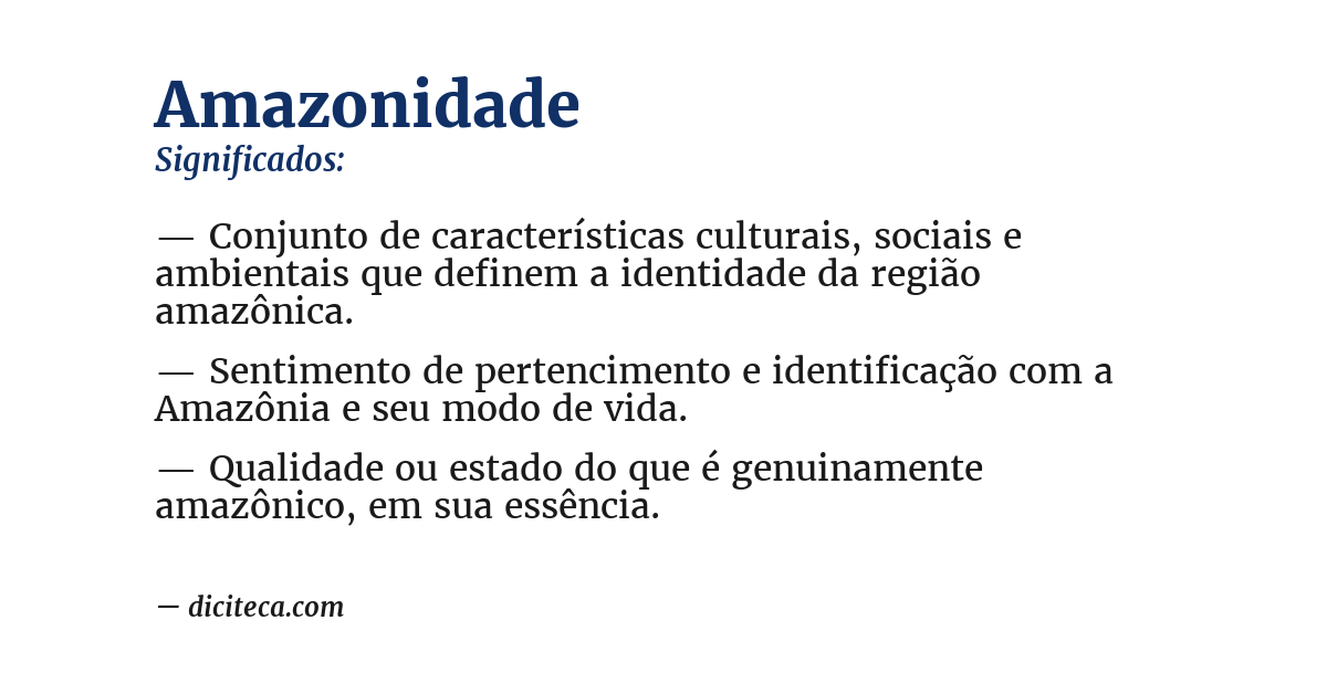 Significado de amazonidade