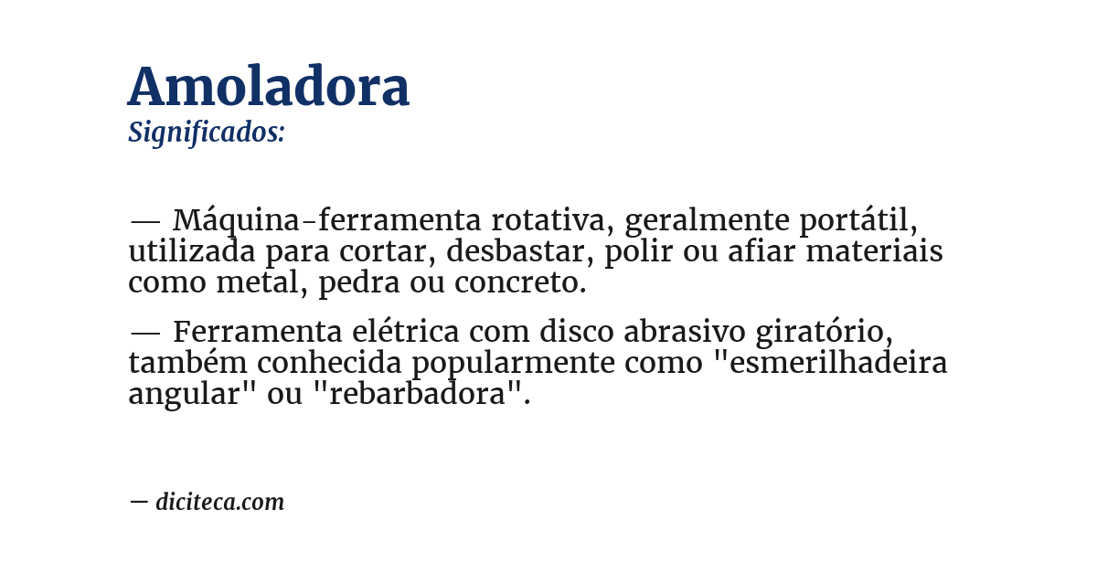 Significado de amoladora