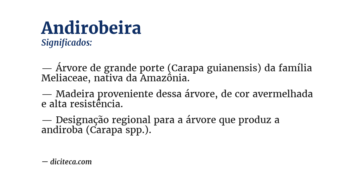 Significado de andirobeira