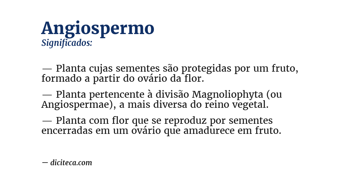 Significado de angiospermo