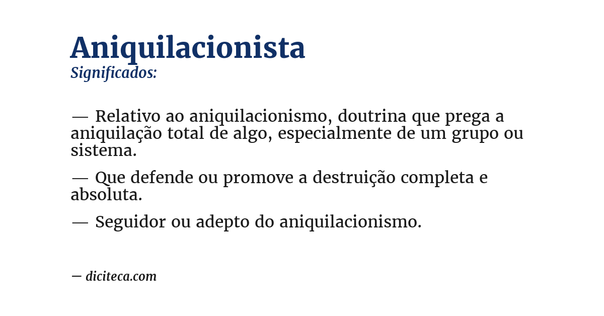 Significado de aniquilacionista