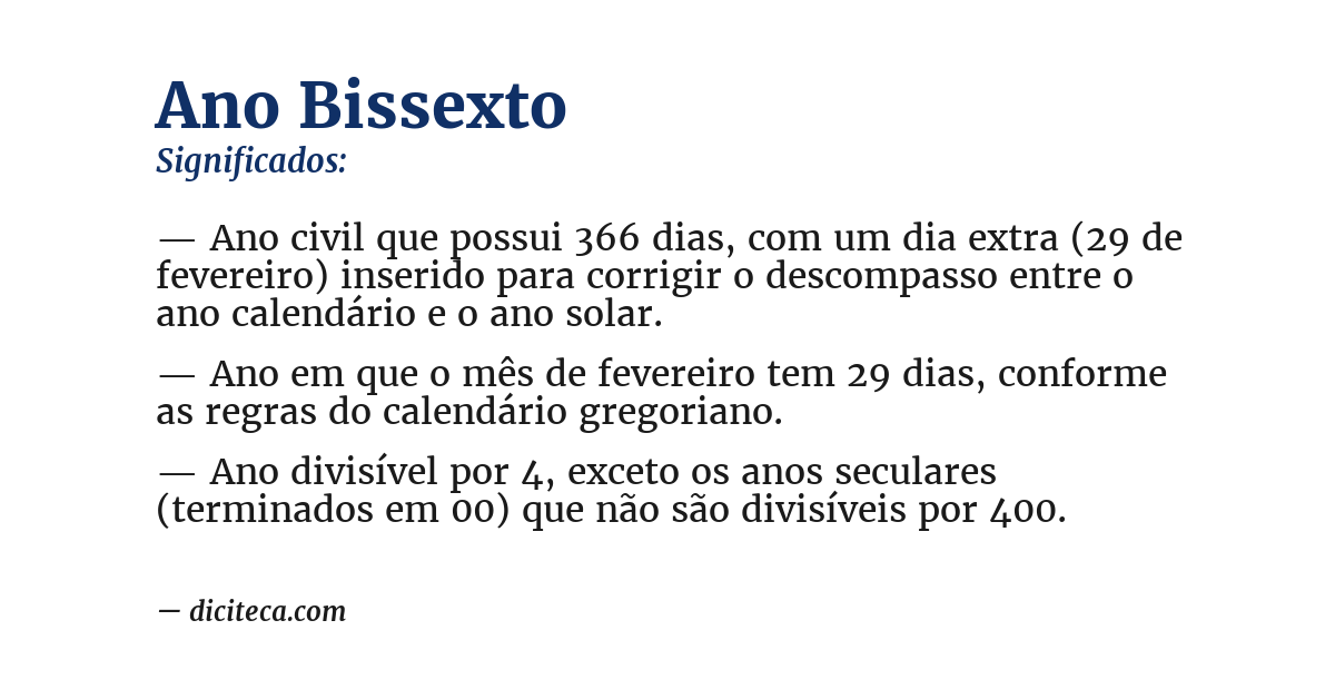 Significado de ano bissexto
