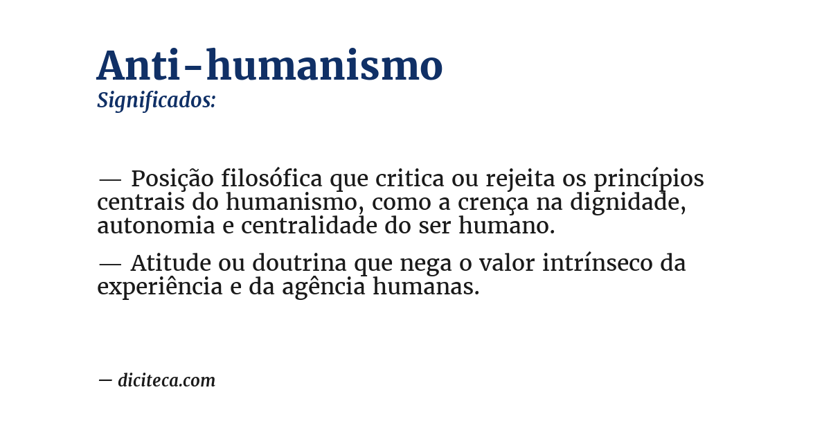 Significado de anti-humanismo