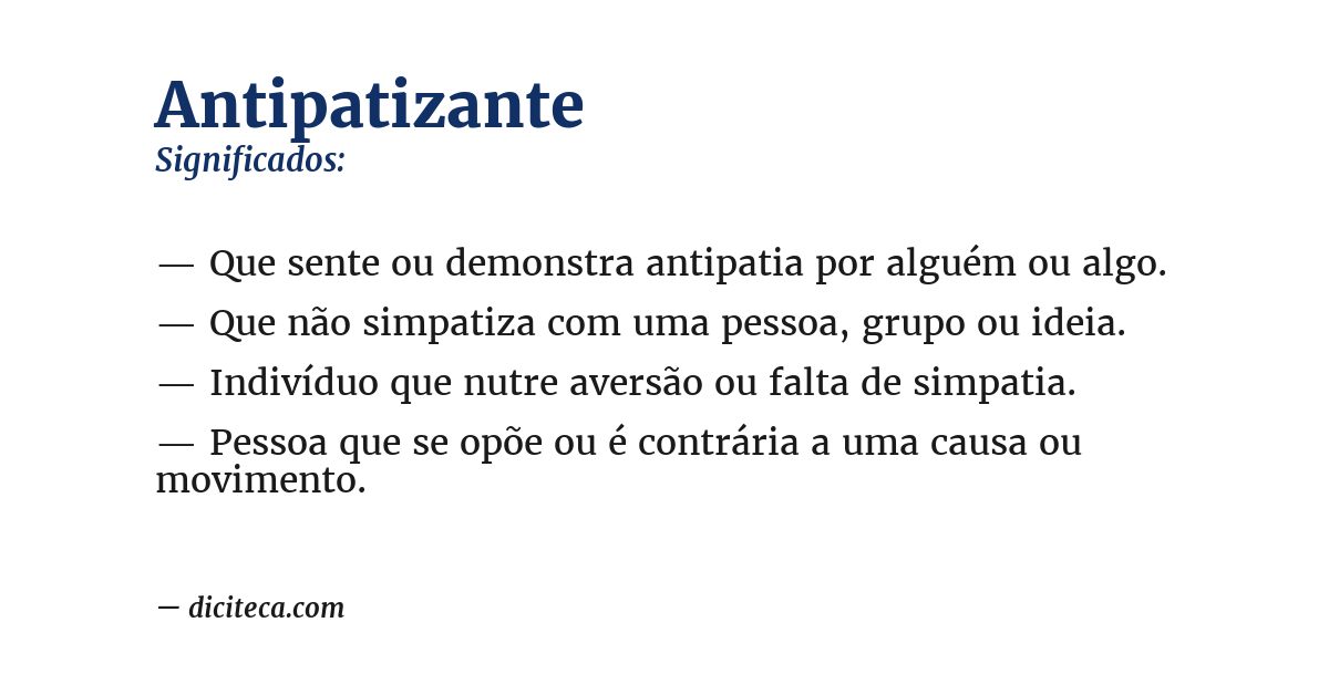 Significado de antipatizante