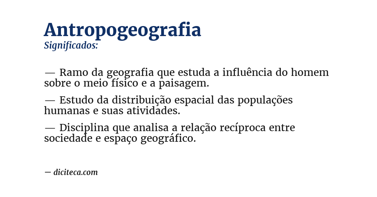 Significado de antropogeografia