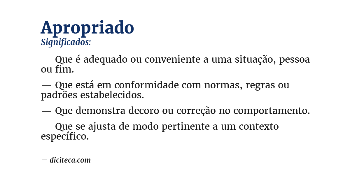 Significado de apropriado