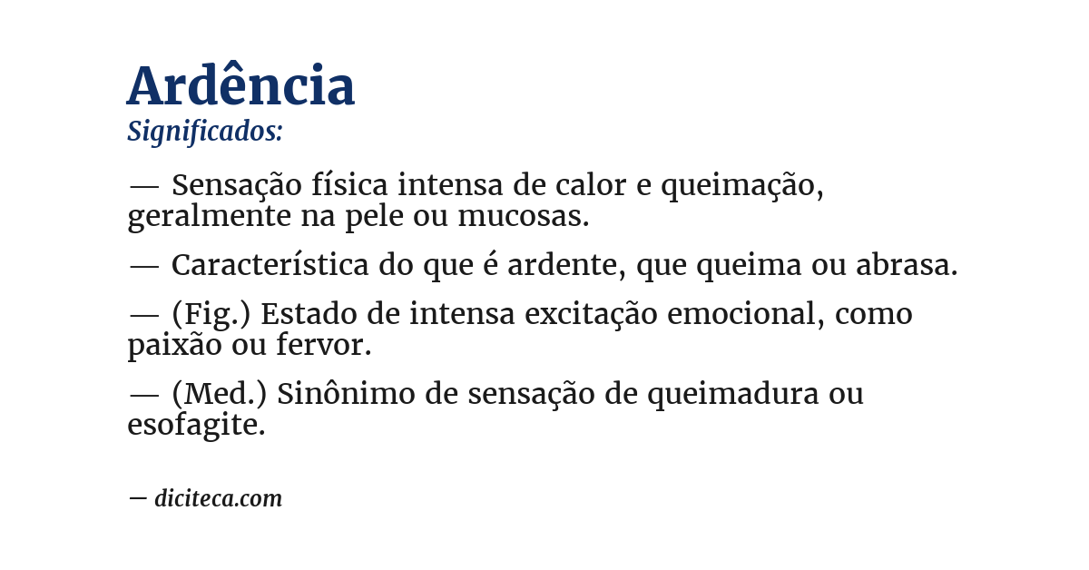Significado de ardência