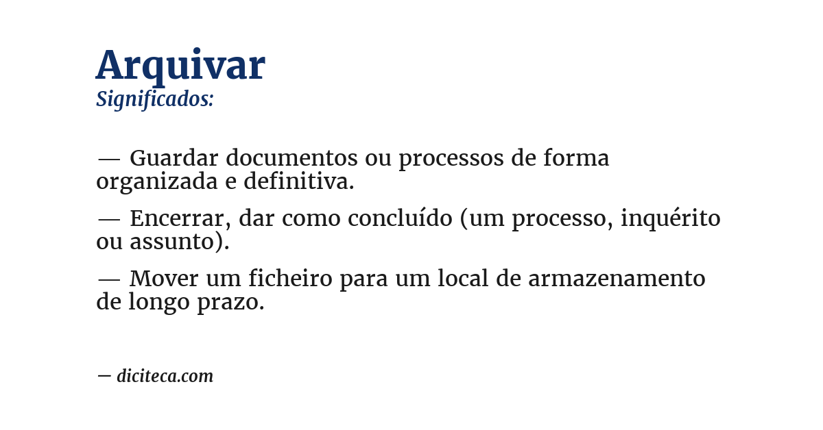 Significado de arquivar