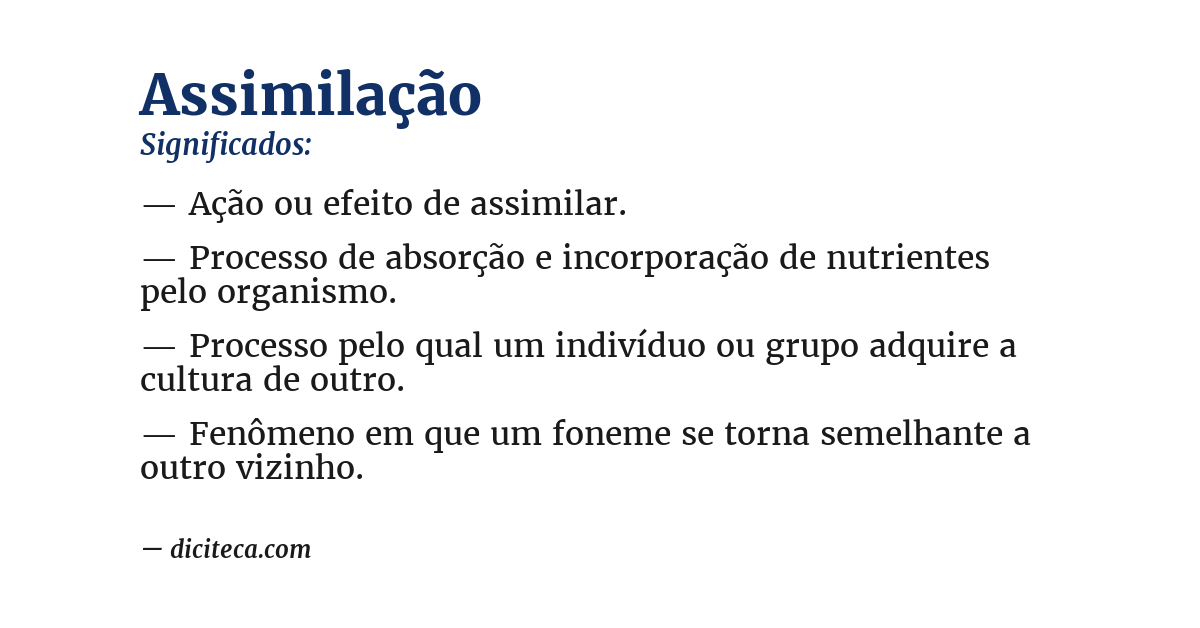 Significado de assimilação