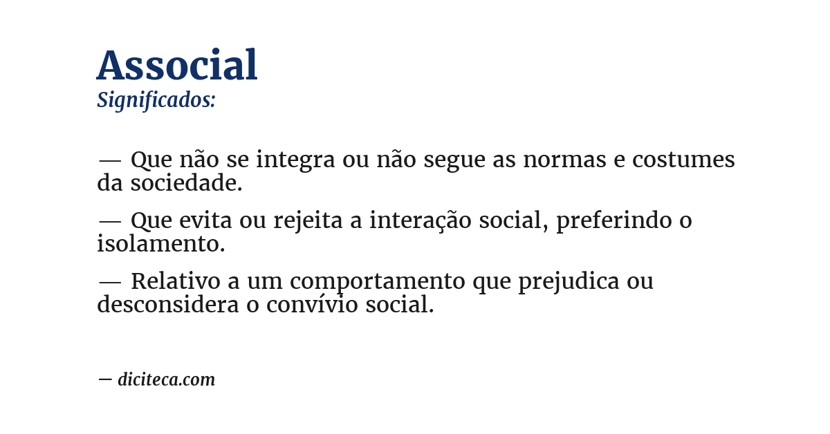 Significado de associal