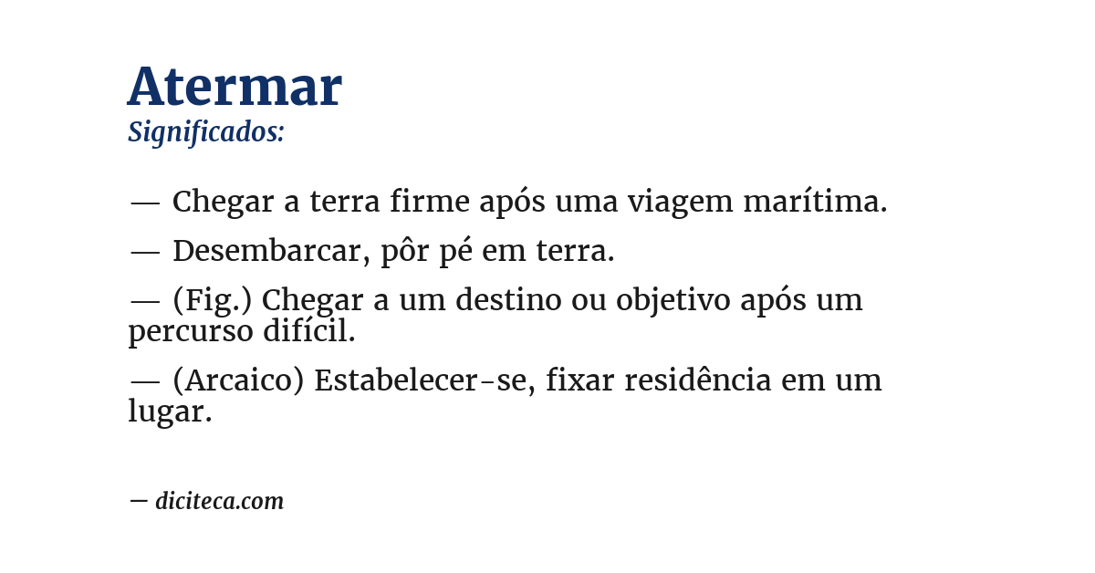 Significado de atermar