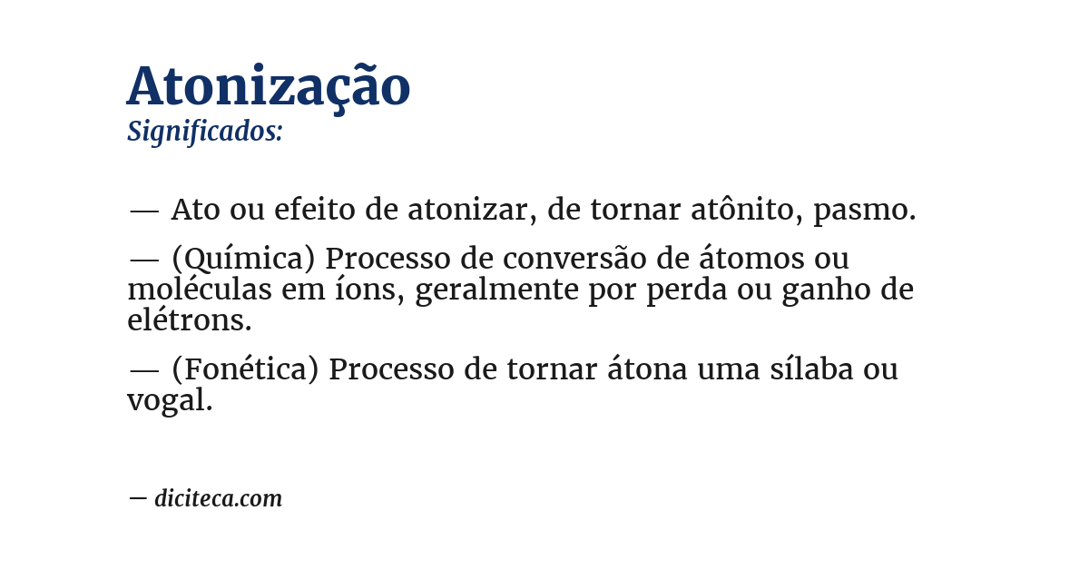 Significado de atonização