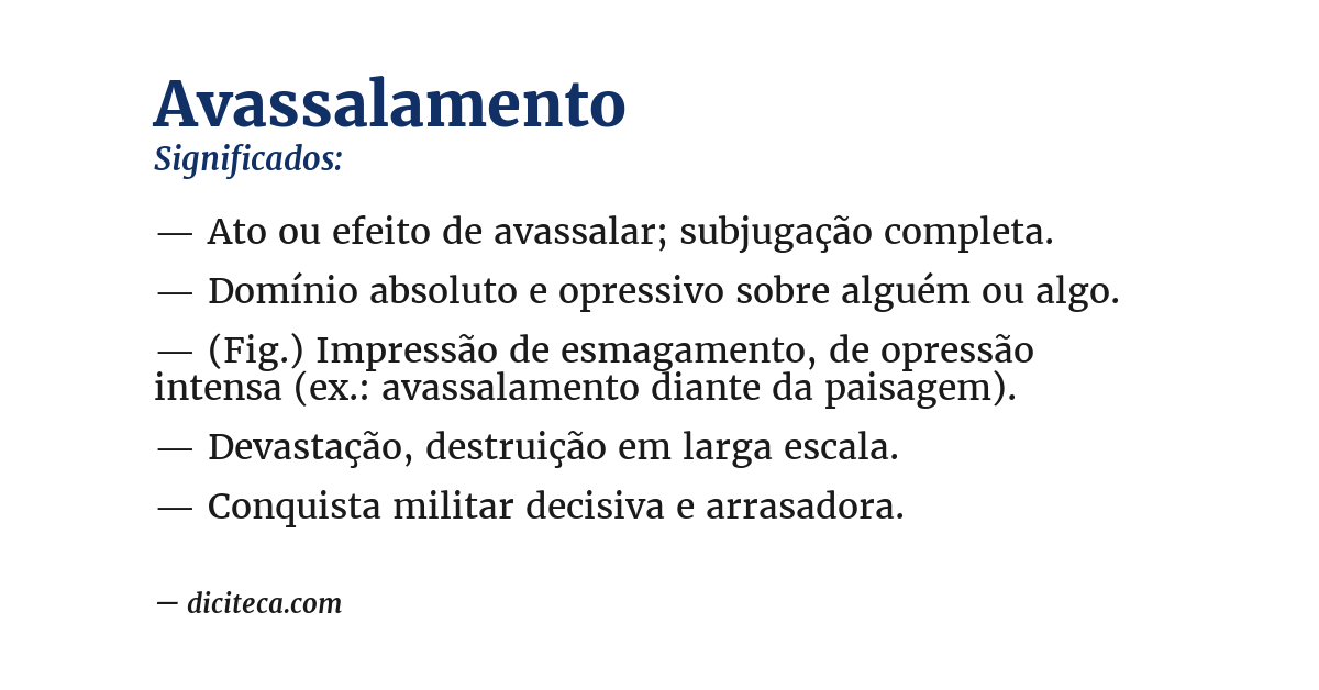 Significado de avassalamento