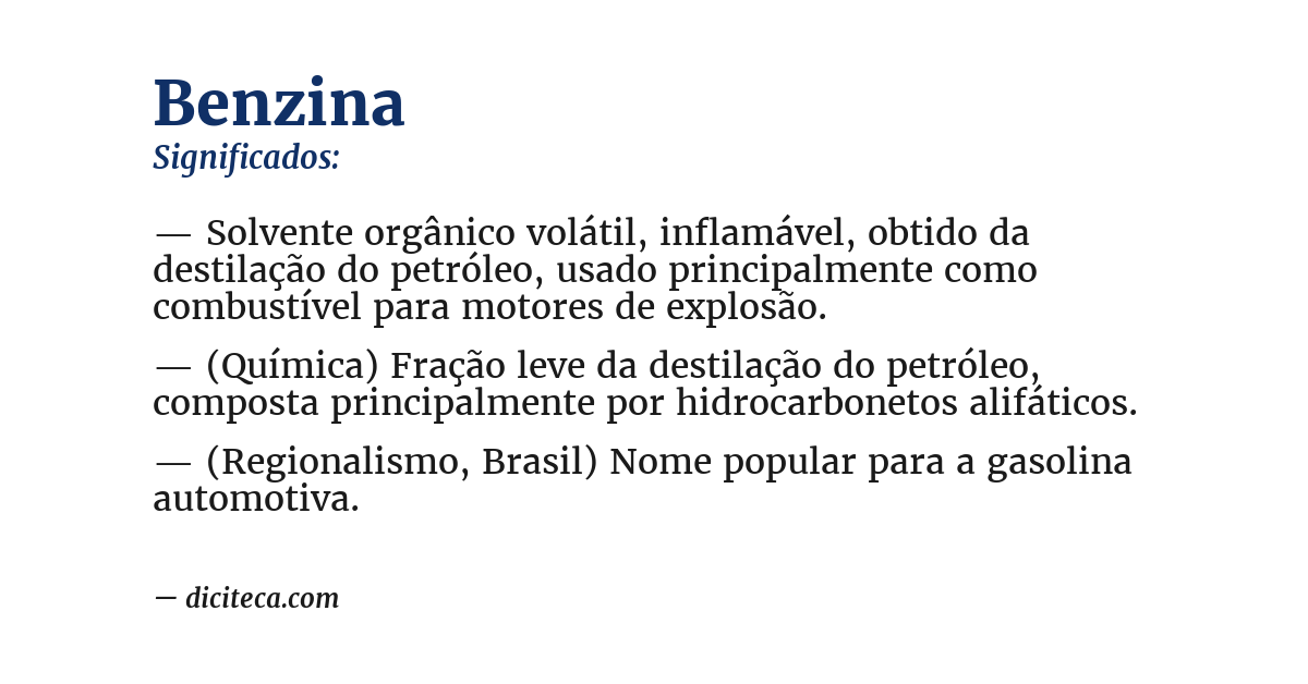 Significado de benzina