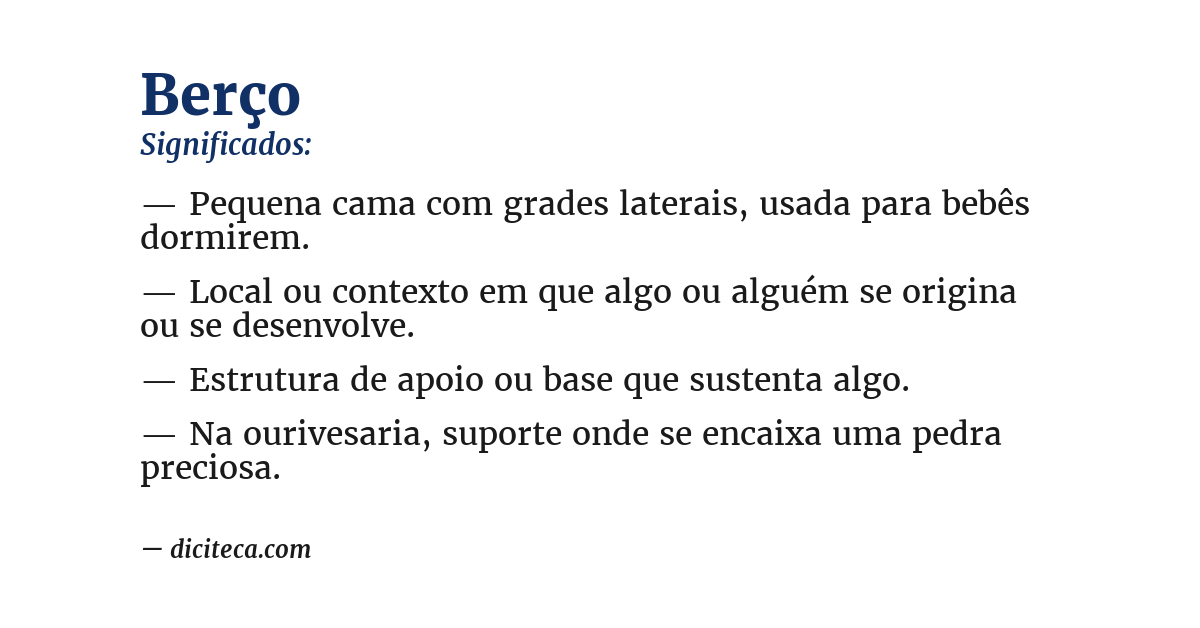 Significado de berço