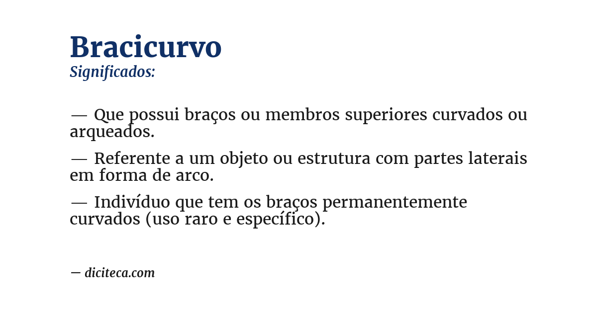 Significado de bracicurvo